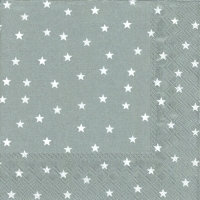 Servietten 33x33 cm - LITTLE STARS silver