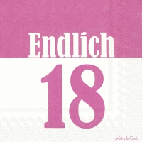 Servietten 33x33 cm - ENDLICH 18 pink