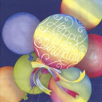 Servietten 33x33 cm - RAINBOW BALLOONS blue
