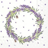Servietten 33x33 cm - LAVENDER WREATH