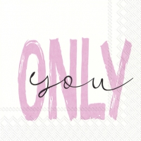 Servietten 33x33 cm - ONLY YOU white rose Servietten 33x33 cm - ONLY YOU white rose