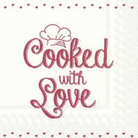 Servietten 33x33 cm - COOKED WITH LOVE red Servietten 33x33 cm - COOKED WITH LOVE red