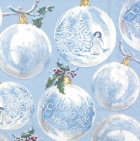 Servietten 33x33 cm - WINTER BAUBLES light blue Servietten 33x33 cm - WINTER BAUBLES light blue