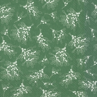 Servietten 33x33 cm - MISTLETOE ALLOVER green Servietten 33x33 cm - MISTLETOE ALLOVER green