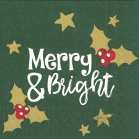 Servietten 33x33 cm - MERRY AND BRIGHT green Servietten 33x33 cm - MERRY AND BRIGHT green