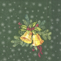 Servietten 33x33 cm - FESTIVE CHRISTMAS BELLS green Servietten 33x33 cm - FESTIVE CHRISTMAS BELLS green
