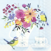 Servietten 33x33 cm - POT FLOWERS light blue Servietten 33x33 cm - POT FLOWERS light blue