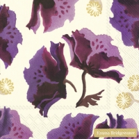 Servietten 33x33 cm - PURPLE POPPY cream