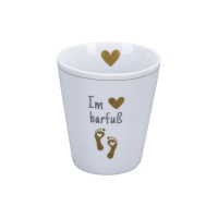 Porzellan-Becher -  Im herzen barfuss 