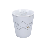 Porzellan-Becher -  Paperboat with heart  