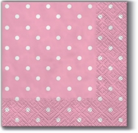 Servietten 25x25 cm - Dots rosa 