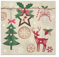 Servietten 33x33 cm - Rustic Christmas