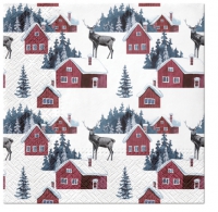 Servietten 33x33 cm - Nordic Village