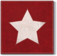Servietten 33x33 cm - X-mas Star (red)