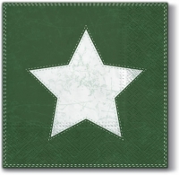 Servietten 33x33 cm - X-mas Star (green)