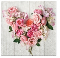 Servietten 33x33 cm - Rose Heart