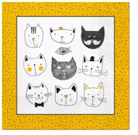 Servietten 33x33 cm - Funny Cats