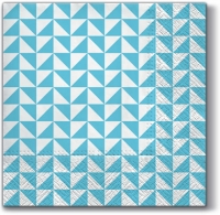 Servietten 33x33 cm - Lanes of Triangles blue