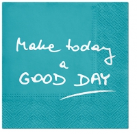 Servietten 33x33 cm - Good Day (turquoise) 