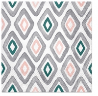 Servietten 33x33 cm - Watercolor Rhombus ROSA