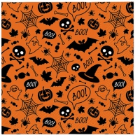 Servietten 33x33 cm - Halloween Pattern (orange)