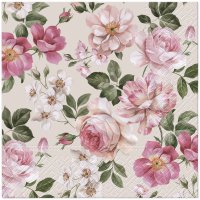 Servietten 33x33 cm - Roses Glory (cream)