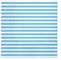 Servietten 33x33 cm - Lines (light blue)