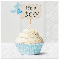 Servietten 33x33 cm - Blue Cupcake