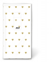 Taschentücher - Petits coeurs gold