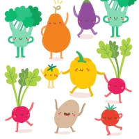 Servietten 33x33 cm - Happy Veggies