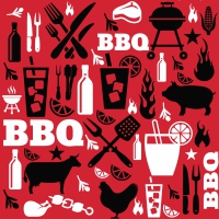 Servietten 33x33 cm - All BBQ