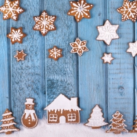 Servietten 33x33 cm - Gingerbread Houses