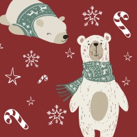 Servietten 33x33 cm - Two Polar Bears