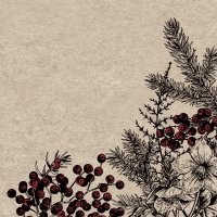 Servietten 33x33 cm - Botanical Xmas