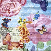 Servietten 24x24 cm - Musical garden