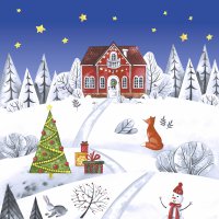 Servietten 24x24 cm - Winter land