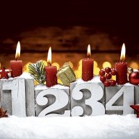 Servietten 33x33 cm - Four candles