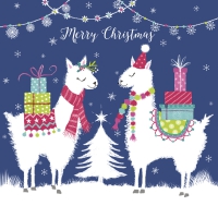Servietten 33x33 cm - Lama Xmas
