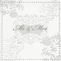 Servietten 33x33 cm - Moments Mr. & Mrs. silver Servietten 33x33 cm - Moments Mr. & Mrs. silver