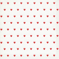 Servietten 33x33 cm - Moments Petits coeurs red