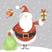 Servietten 24x24 cm - Santa with Oskar