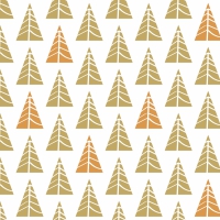 Servietten 33x33 cm - Pointed trees gold