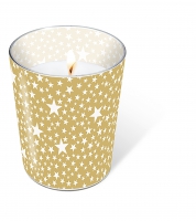 Glaskerze - Starlets gold