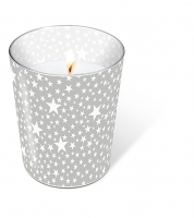 Glaskerze - Starlets silver