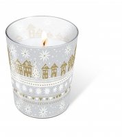 Glaskerze - Golden Village