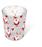 Glaskerze - Funny Santas