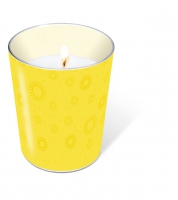 Glaskerze - Moments uni yellow