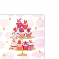 Servietten 25x25 cm - Happy Cupcakes 