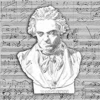 Servietten 33x33 cm - Beethoven