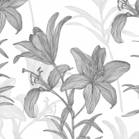 Servietten 33x33 cm - Lilies BW